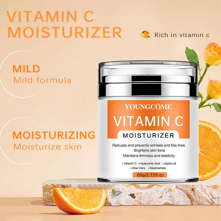 YOUNGCOME VitaminC Face Cream SkinCare Pigment Spots Freckles Remover Whitening Moisturizing Anit-Aging Beauty Health Cosmetics Quake