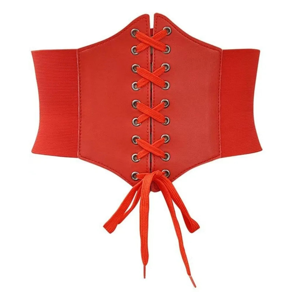 Wide Corset Waist Belt Elastic Design Slimming Waistband Strap External Wear Decorative Waist Strap For Skirts Dress Top Clothes Quake