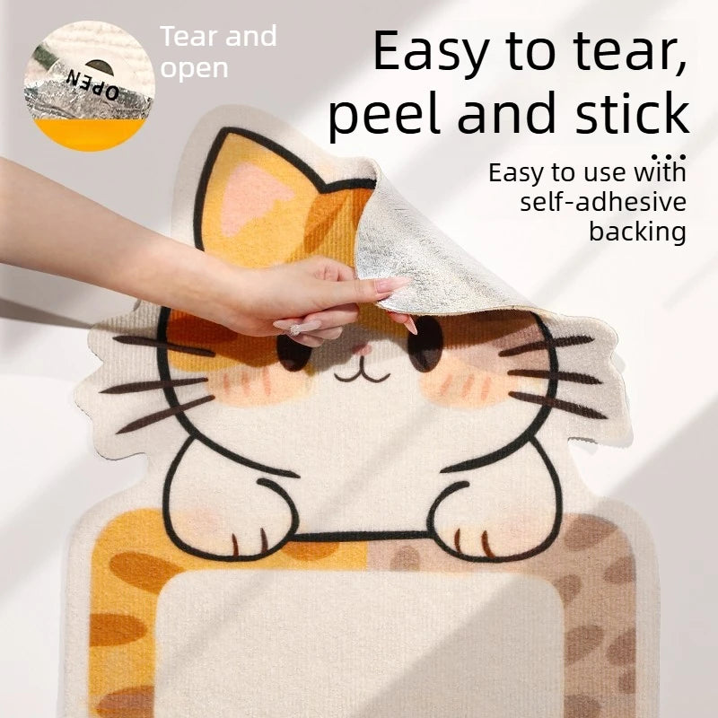 Wall Mounted Felt Cat Scratcher Pad Durable No Crumbles Cat Scratch Mat Protect Sofa Vertical Cat Scratching Pad for Kitten Quake