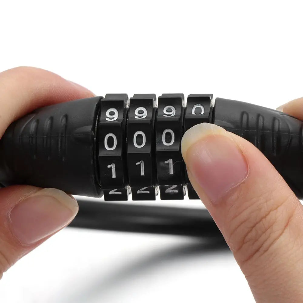 Bike Accessories Cable Chain Cycle Security 4 Digit Password Combination Number Bike Lock Padlock Quake