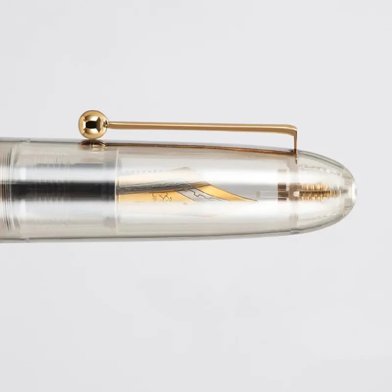 JinHao 9019 Dadao Fountain Pen Acrylic Transparent Spin Pen 40MM Nib Spin Elegante Signature Stationery Ink Pen Quake