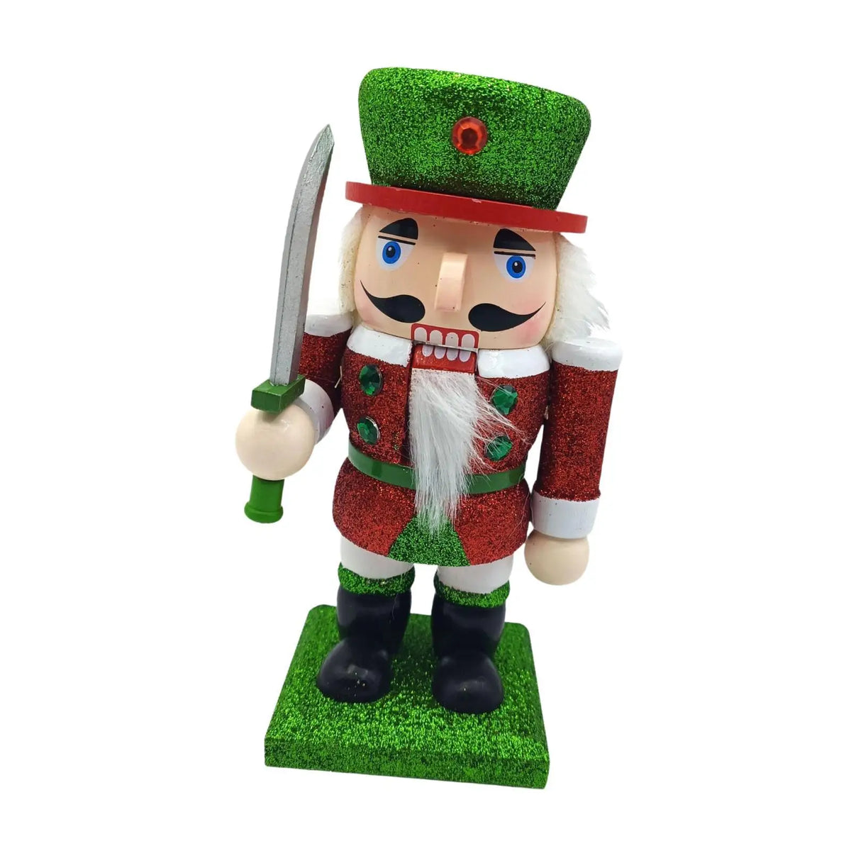 Nutcracker Figurine Traditional Wooden Nutcracker for Holiday Tables Festive Quake Style A