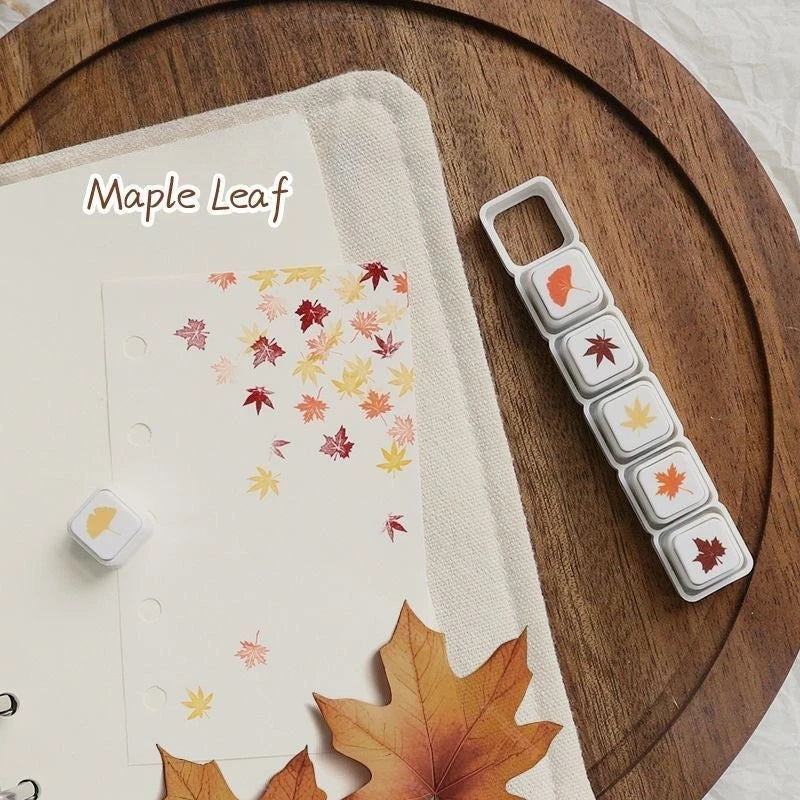 Snowflake and Maple Leaf Pattern Stamp Creative DIY Magazine Scrapbook for Students and Arts and Crafts Decoration Supplies Quake