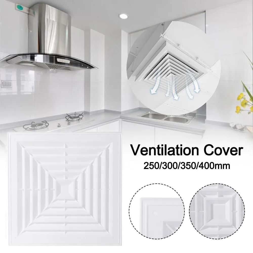 New Plastic Air Vent Grille With Flaps Square Ventilation Cover Silent Operation White Duct Heating Vents Bathroom Quake