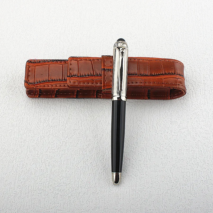 Luxury Big Barrel Rollerball Pen with Silver Clip Smooth Writing for Business Gift (Blue Ink) PK Jinhao 159 Quake 148-6