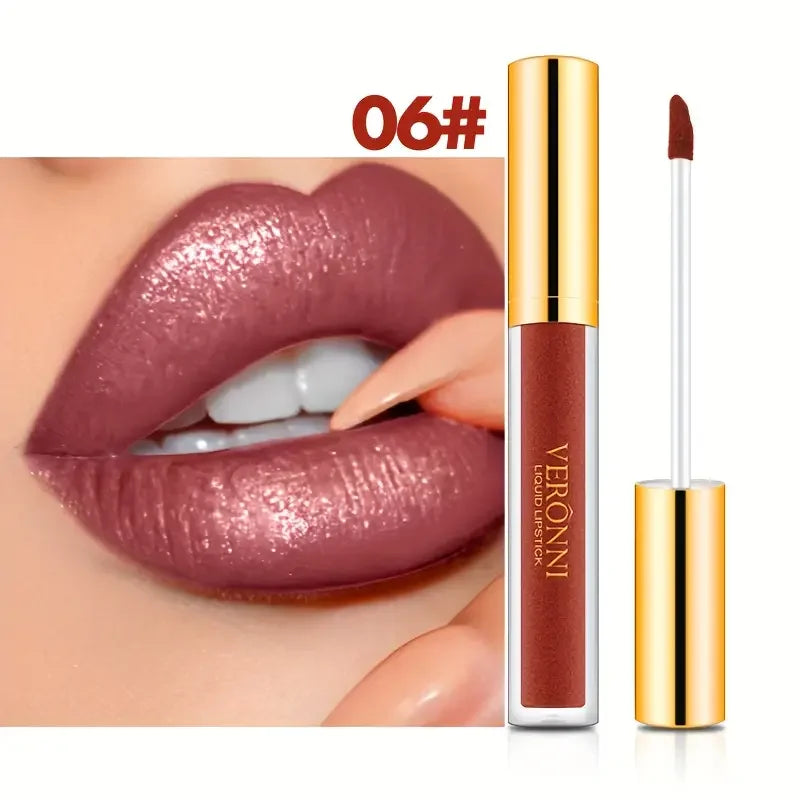 10 Colour Diamond Shimmer Lip Gloss Set,Glitter Shimmer Makeup Long Lasting lipsticks Makeup, Smudge Proof Lip Glaze Valentine's Quake 06