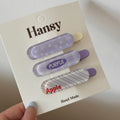 3pcs/bag Dopamine Colorful Jelly Hair Clips Sweet Cute Plaid Floral Patterns Bangs Clips Duckbill Clips Hair Styling Accessories Quake zcyz purple