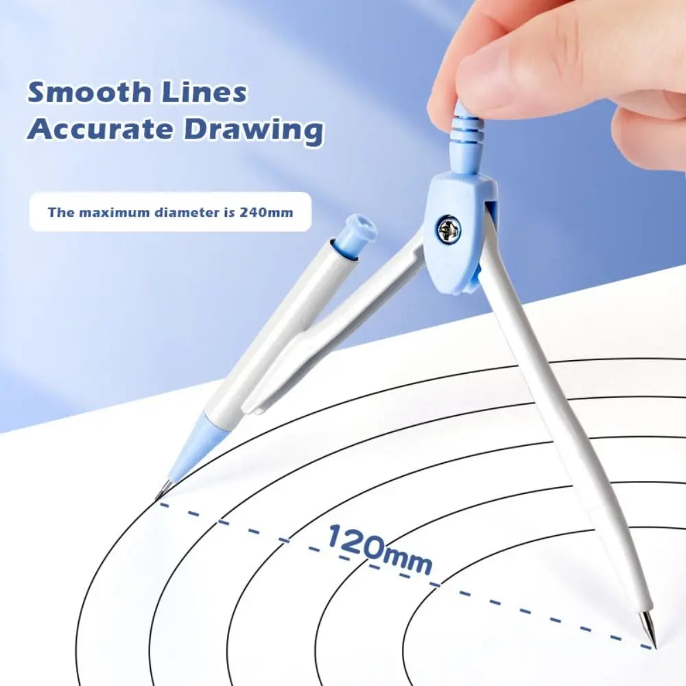 8PCS/Set High Quality Plastic Ruler Compasses Set Eraser Transparent Protractor Set Square Straight Ruler Drawing Tool Students Quake