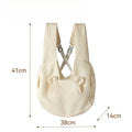 Adjustable Pet Backpack Dog Travel Bag Suitable Safety Belt with Removable Bottom Cat Bag Dog Shoulder for Travel Hiking Outdoor Quake White G4041A