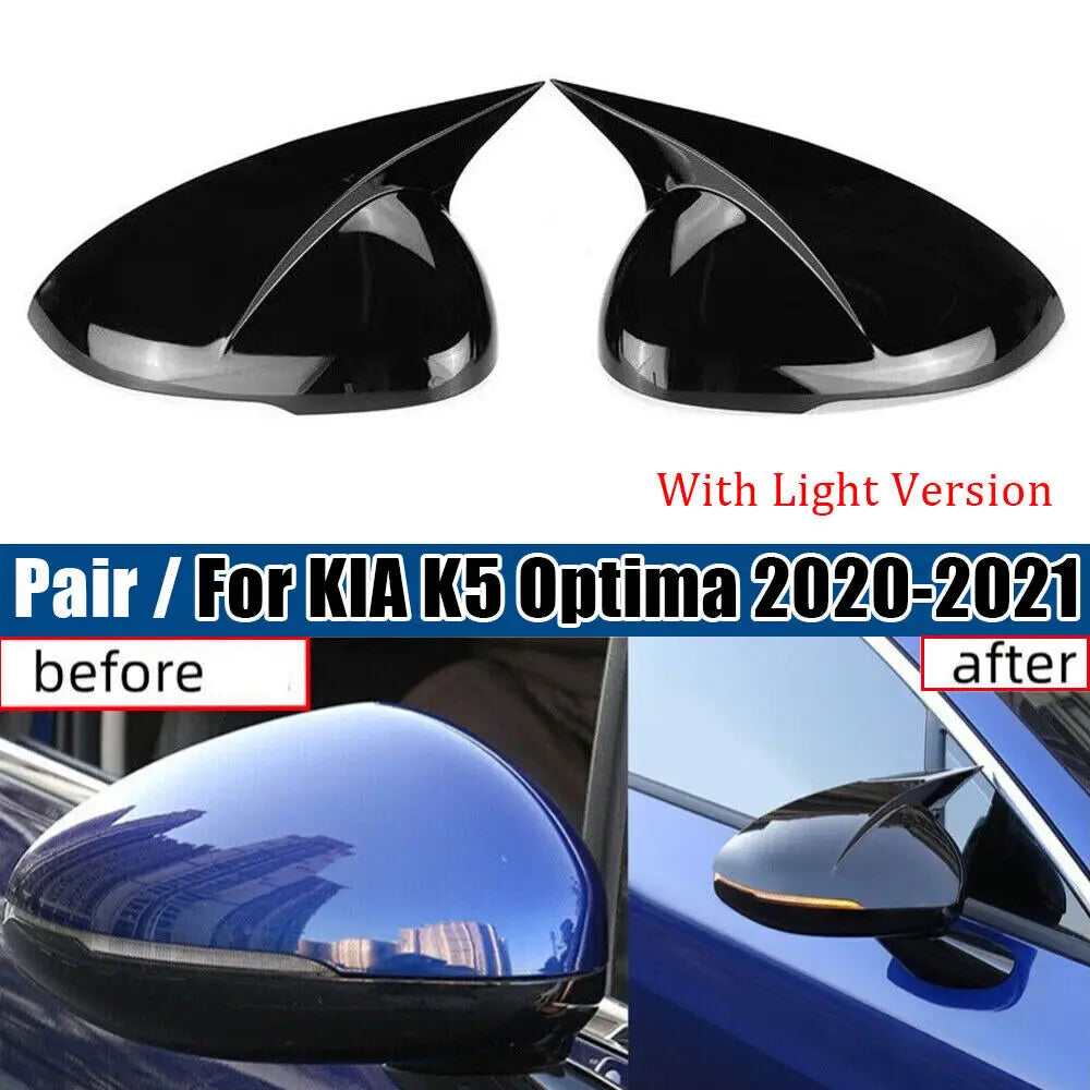 For KIA K5 Optima 2020 2021 2022 2023 Car Sticker Rearview Side Mirror Cover Wing Cap Exterior Door Rear View Case Trim Carbon Quake