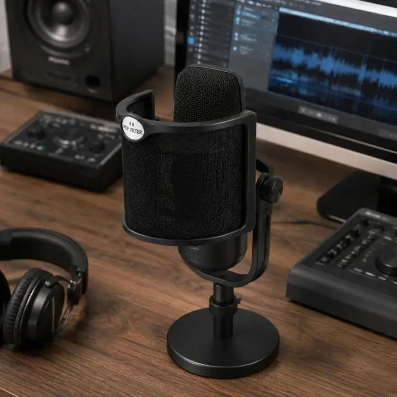Mount Recording Windscreen with Front Screen for Common Condenser Voice Gear, Podcast Dialogue, Streaming, and Studio K1KF Quake