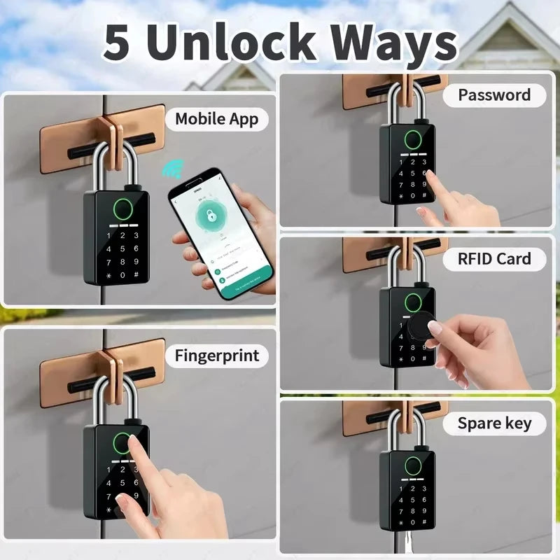 Waterproof Padlock Electronic Lock Keyless Unlock Heavy duty Padlock for home house Warehouse garage Quake