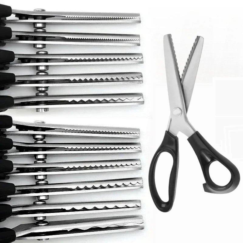 Professional Pinking Shears Stainless Steel Zig Zag Scissors for Fabric Sewing Dressmaking Quilting for Tailors Sewers DIY Quake
