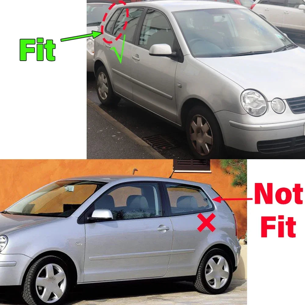 For Volkswagen VW Polo 5-Door Hatchback MK4 9N 2002-2008 Car Rear Louver Window Side Shutter Cover Trim Sticker Vent Scoop ABS Quake
