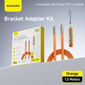 240W 2-in-1 Black/Orange Fast Charging Foldable Bracket Data Cable Type-C to Type-C Data Wire with Phone Tablet Stand Quake stand cable orange 1.5m