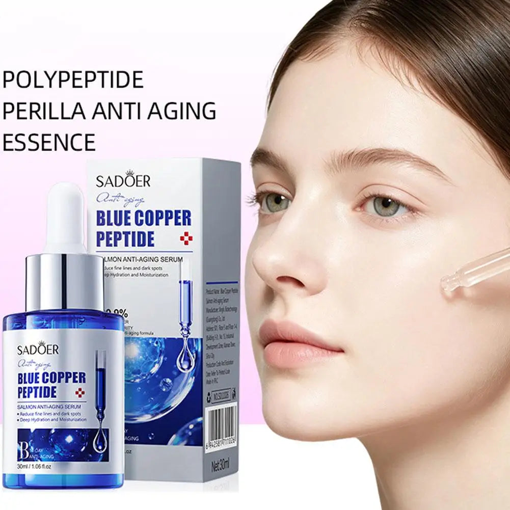 30ml Salmon Copper Peptide Serum Ampoule Fade Fine Lines Collagen Essence Facial Moisturizing Whitening Firming Skin Care Quake