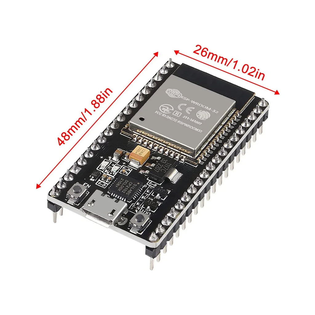 38Pins Type-C Micor USB ESP32 ESP-WROOM-32 ESP-32S Development Board 2.4GHz Dual-Mode WiFi + Bluetooth Dual Cores Quake