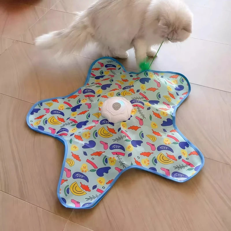 Cat hunting cover toy automatic turntable cat teasing stick pet game cover cat interactive toy hiding cover toy Mimi's favorite Quake