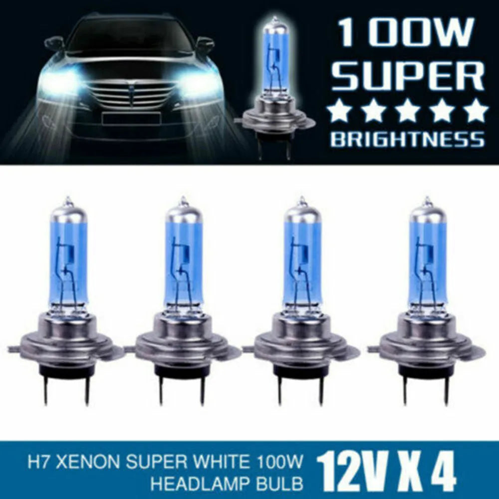 4x H7 Car Lamps 12V 100W 6000K Xenon Hid White Effect Look Headlight Lamp Light Bulbs On Cars Lamps For Front Lights Quake A