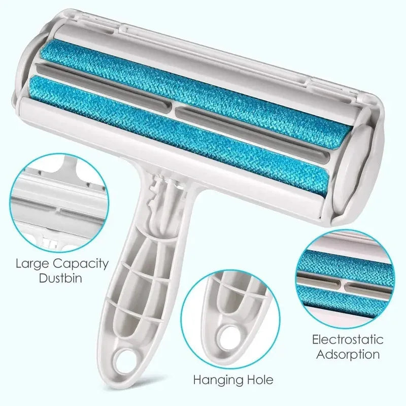 Pet Hair Remover Roller - Dog & Cat Fur Remover with Self-Cleaning Base - Efficient Animal Hair Removal Tool - Perfect for Furni Quake