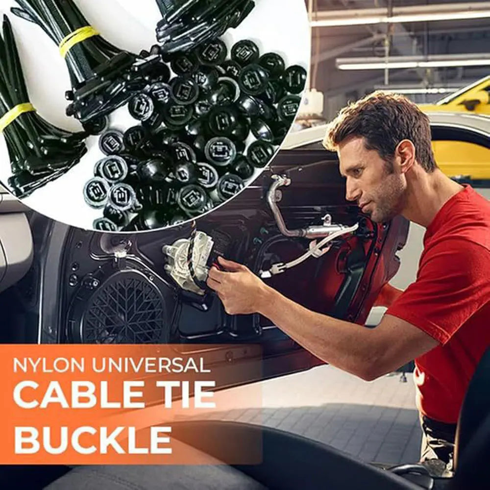 Nylon Universal Cable Tie Buckle Self-locking Plastic Coupler Auto Fastener Screw Replacement Clip Car Fender Management Secure Quake