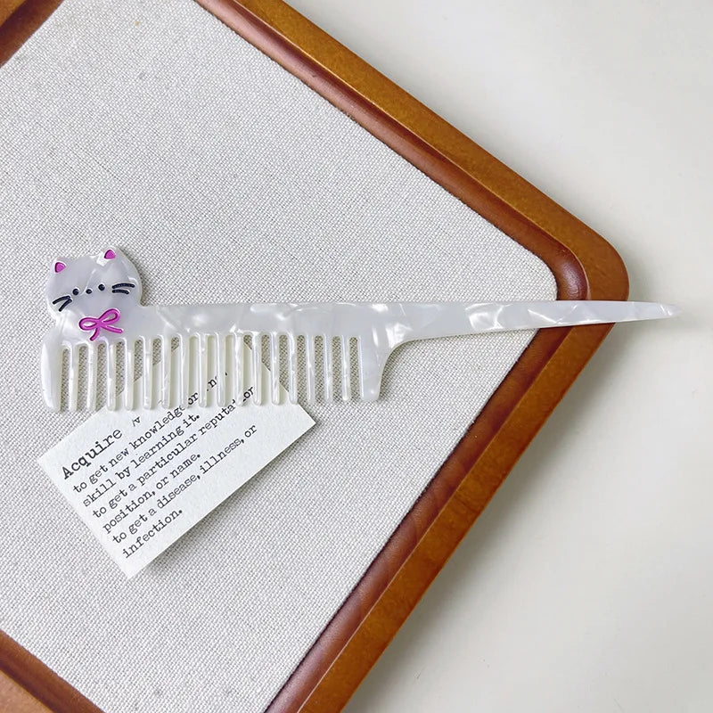 Wide Tooth Detangling Pocket Comb – Cute Animal Pattern
