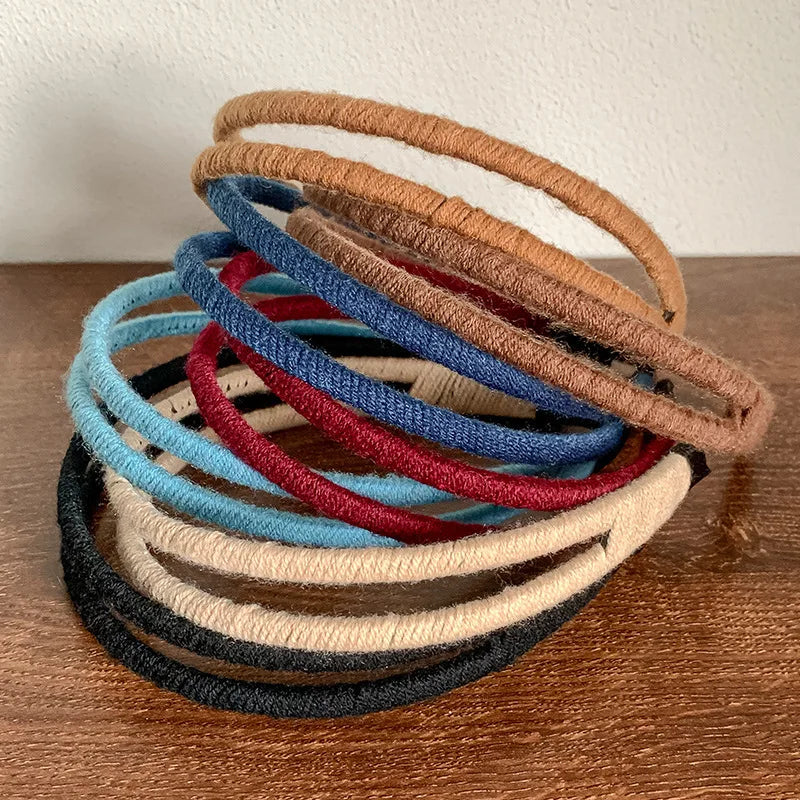 Solid Color Double-layer Yarn Headband for Women Fashion Versatile Headband Makeup Pressed Hair Headband Hair Hoop Styling Tools Quake