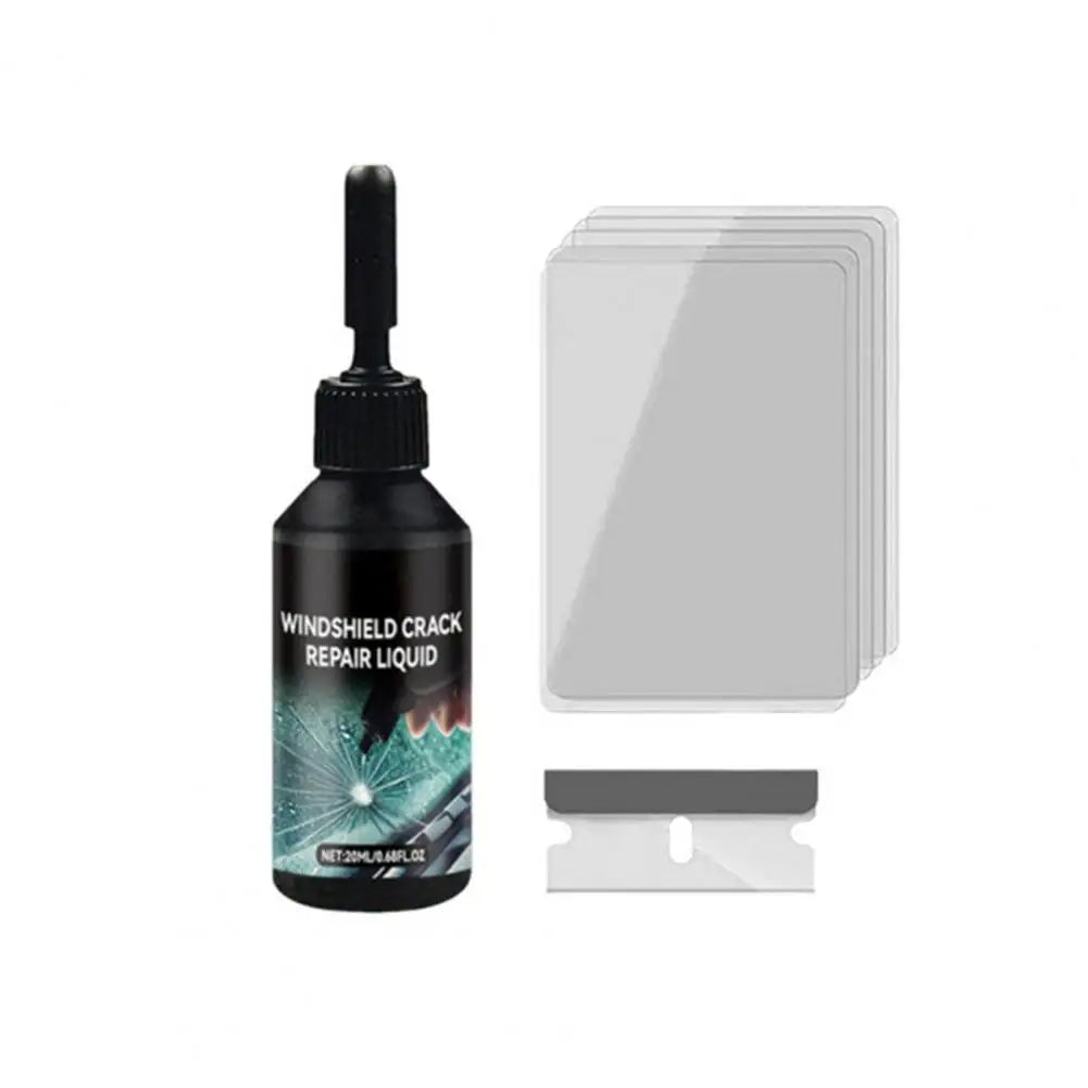 Car Windshield Repair Kit for Cracks Chips UV Glass Repair Fluid Permanent Bonding Prevents Further Spreading DIY Tool Quake 1 Set