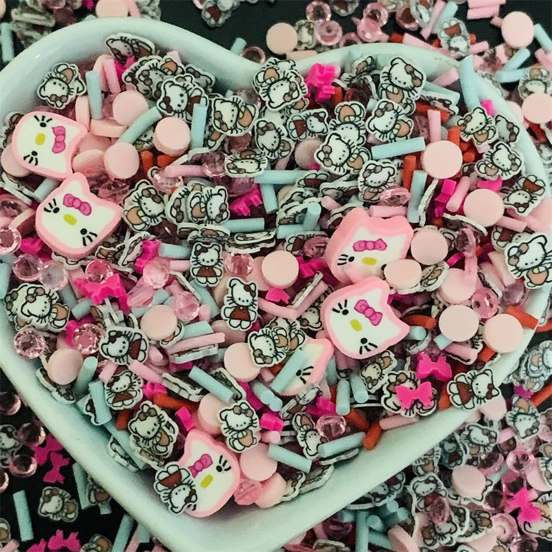 50g Honeycomb Mixed rhinestone Polymer Clay Slices Simulation Sprinkles for Shakers Accessories 100g/Lot Peppermint Candy Polym Quake cat mixed