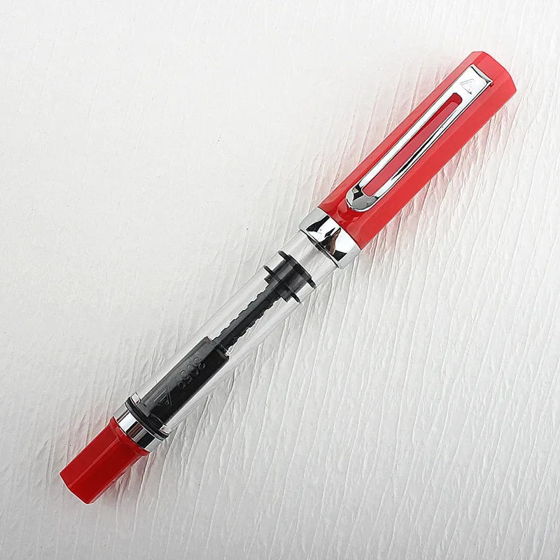 High Quality 3059 Piston Fountain Pen Resin Transparent Ink Pen EF/F Nib 0.38/0.5mm Fountain Pen Business Gif Quake