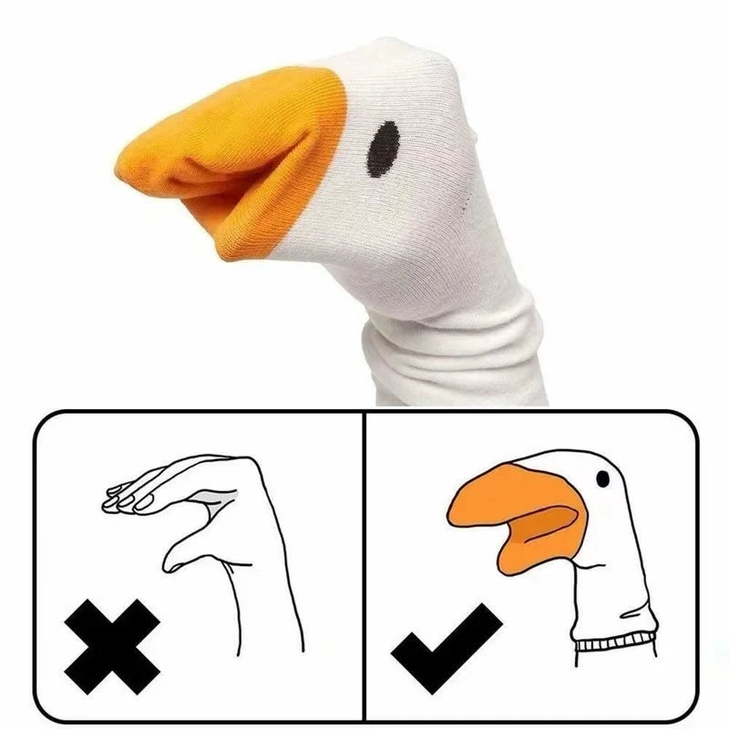 1 pair Fun Goose Duck Printed Fashion Women's Cartoon Animal Winter Warm Mid Tube Cotton Socks Sports Creative Leisure Quake