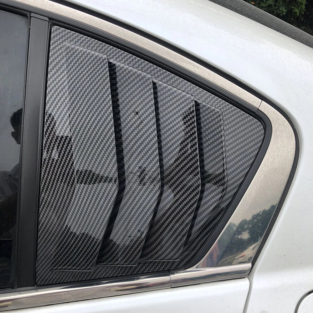 For Honda Accord 8th Sedan 2008-2013 Car Rear Louver Window Side Shutter Cover Trim Sticker Vent Scoop ABS Carbon Fiber Black Quake