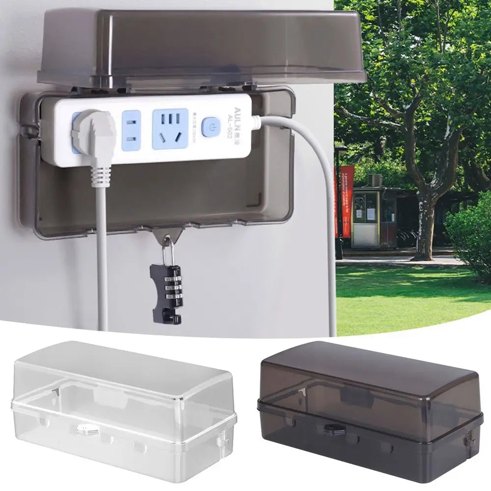 Durable Plastic Plug Box Anti-theft Waterproof Cable Management Box Protect Outlet Weatherproof Socket Protective Cover Outdoor Quake