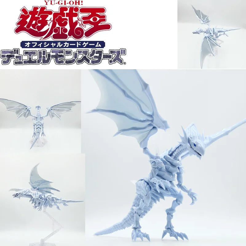 Hot Yu-Gi-Oh! Figure-Rise Amplified Blue-Eyes White Dragon Model Kit with Movable Joints Metallic Parts Anime Children's Toys Quake