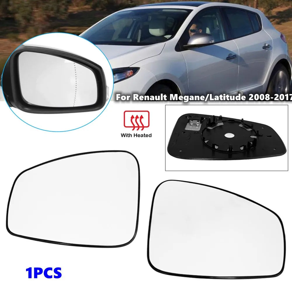 For Renault Megane 3 2008-2015 Latitude 2010-2017 1x Left Right Side Mirror Glass With Heating Rearview Mirror Lens Car Replace Quake