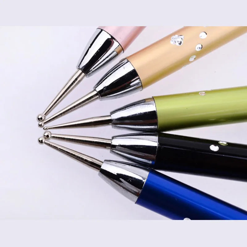 3/5pcs Professional Double-Head Nail Dotting Pen Plastic Swirl Marbleizing Steel Dotting Rhinestones Manicure Tools Supplies Quake
