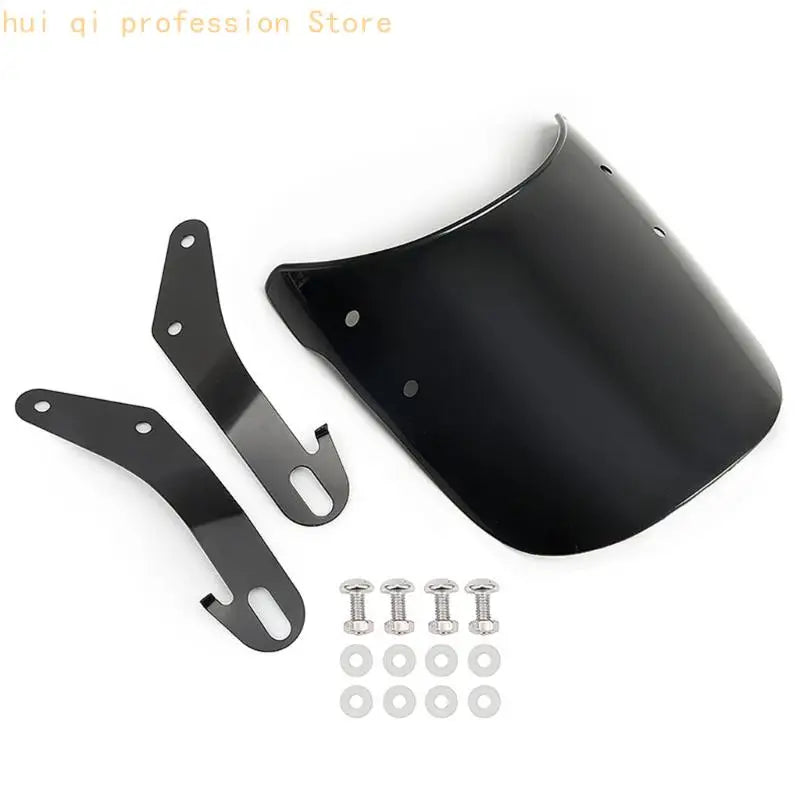 Motorcycle Windshield Universal Fitment for 4-7inch Headlights Heavy Duty ABS Metal Frame Enhanced Visibility Guard H8WE Quake