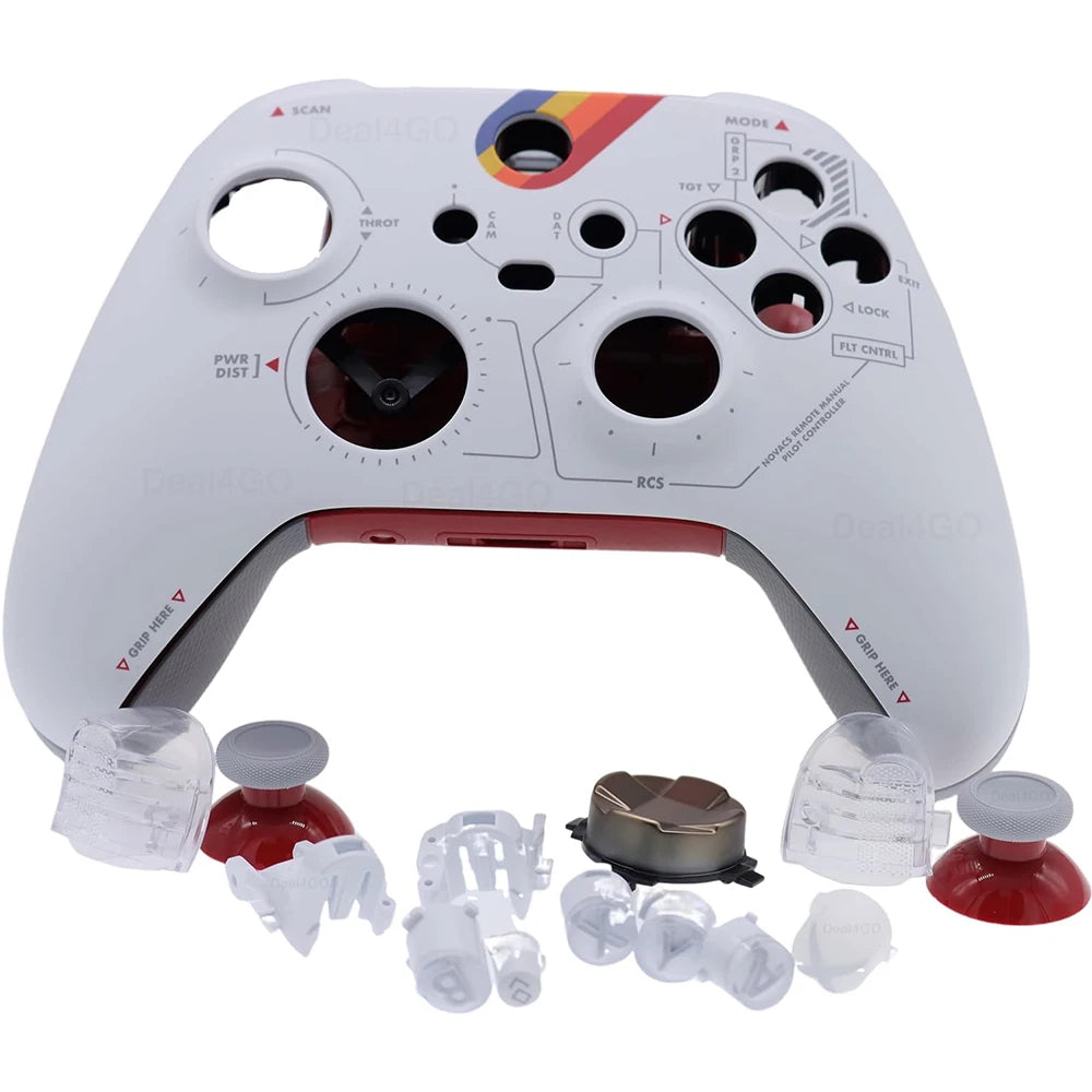 FULL Housing Shell Cover kit w/Buttons Bumper Thumbsticks D-Pad replacement for Xbox Series controller Quake WHITE