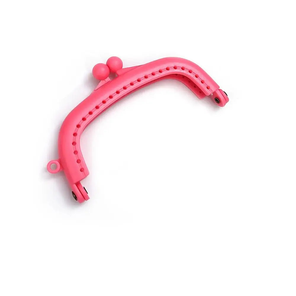 Mini Plastic Purse Frame Kiss Clasp Candy Color Bag Hardware Purse Clasp Frame Bag Kiss Clasp Lock Handle Bag Accessories Quake pink