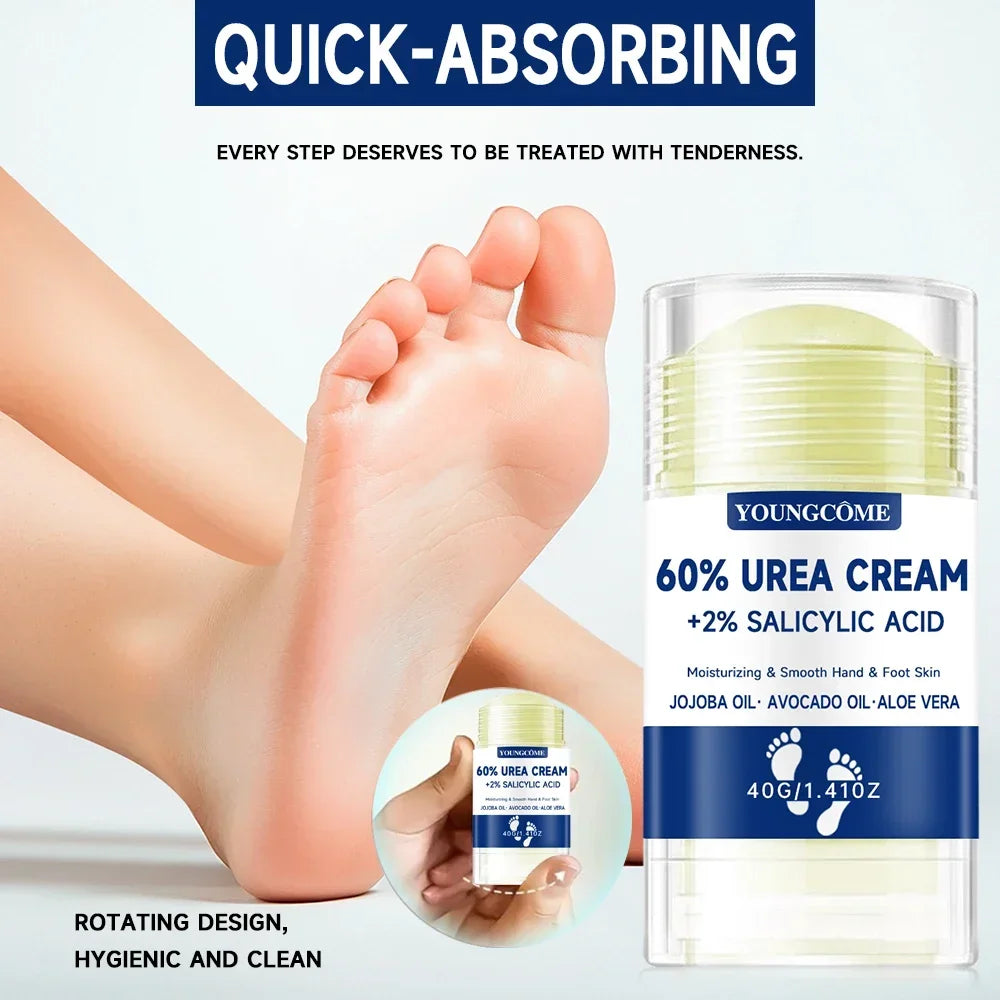 2pcs 60% Urea Foot Cream + 2% Salicylic Acid Intensive Hydrating Foot And Hand Care Moisturizing Foot Cream And Hand Cream Quake