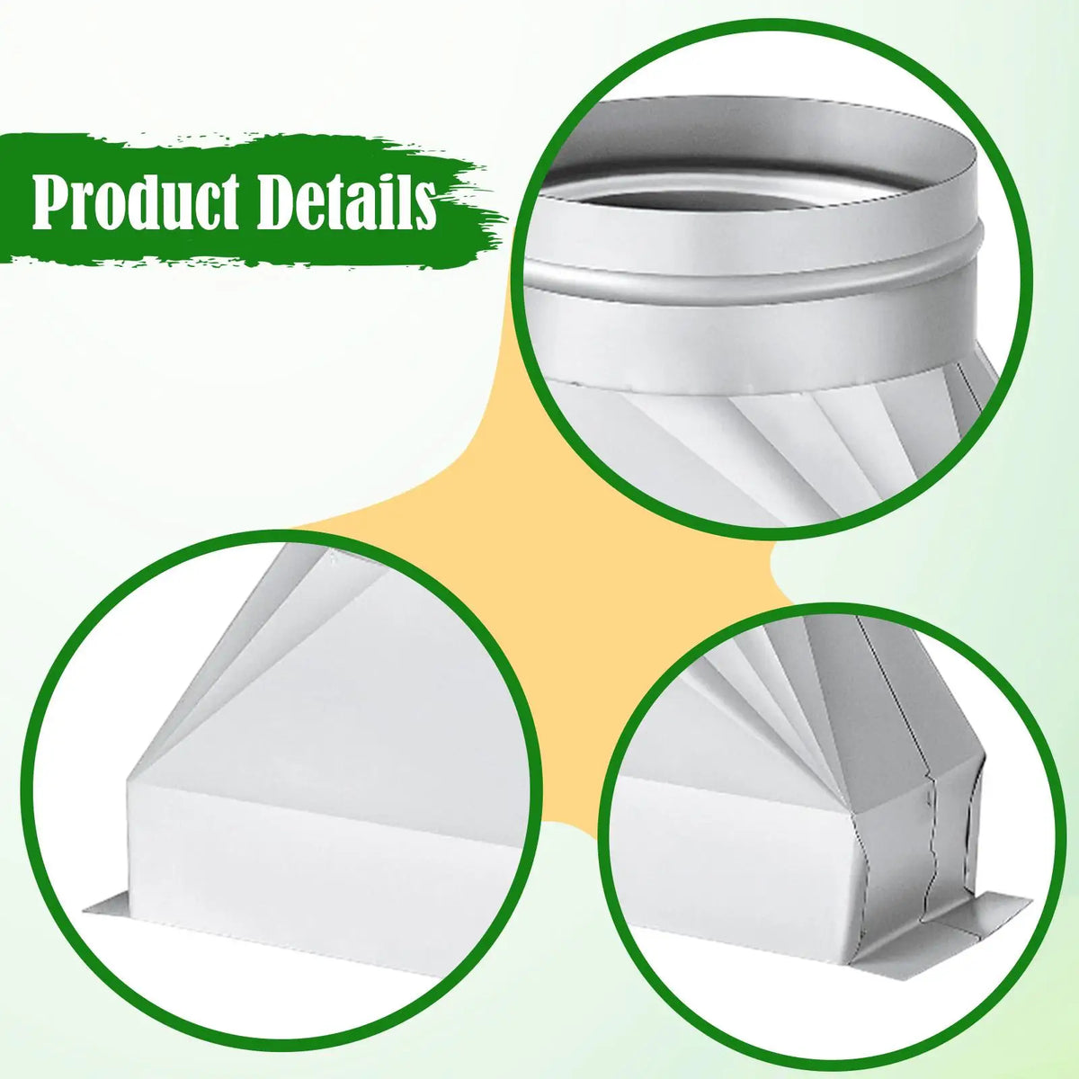 Vent Adapter Duct Transition Efficient Ventilation Galvanized Transition for Agricultural Commercial Building Dryer Vent Hose Quake