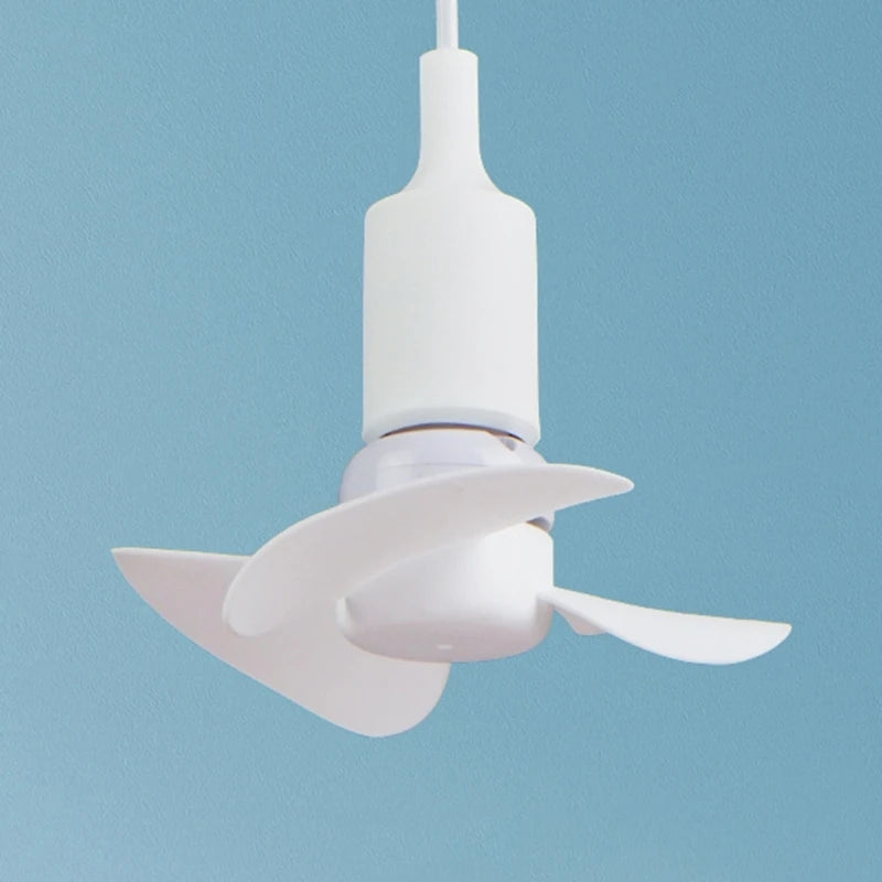10W Small Cooling Fan E27 Home Ceiling Fan Desktop Fan 360 Degree Adjust for Kitchen Bedroom Dormitory Living Room Study K1KF Quake