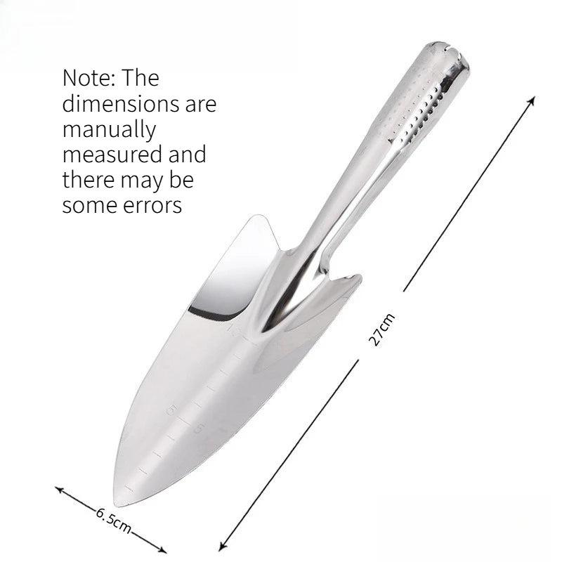 1PC Plastic Handle Gardening Hand Tools Stainless Steel Scale Shovel Rake Fork for Home Garden Flower Potting Weeding Quake Narrow shovel