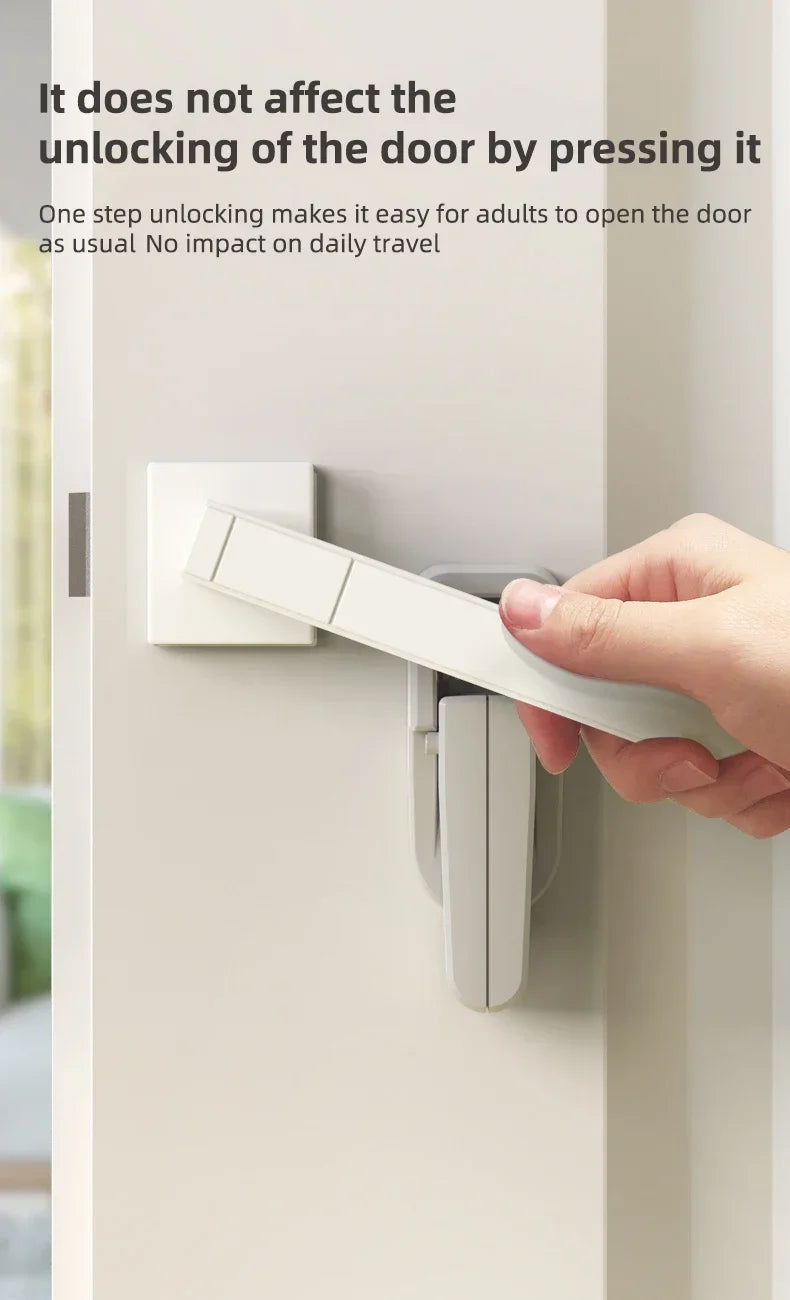 vvocci Home Universal ABS Protection Device for Children Easy to Install Anti-open Handle Locks Door Lever LockSafety Doors Lock Quake