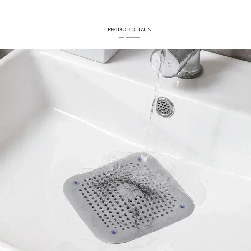 bathrooms and showers to prevent sinks from clogging the drain, kitchens drain for drains, Square silicone absorbent Quake