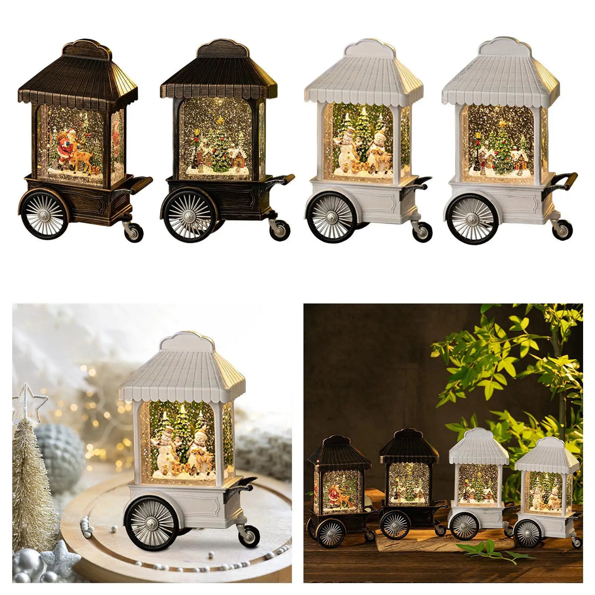 Christmas Snow Globe Lighted Decorative Glitter Tabletop Ornament Christmas Quake