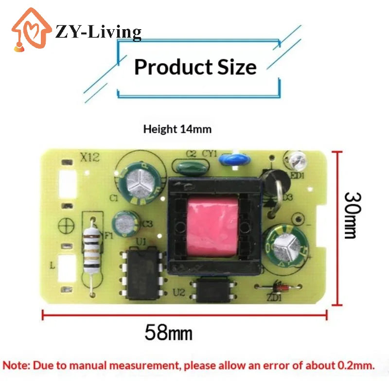 1Pcs Step-Down Power Supply Board 5V 2A Adapter AC220V To DC 5V Switching Power Supply Module Quake