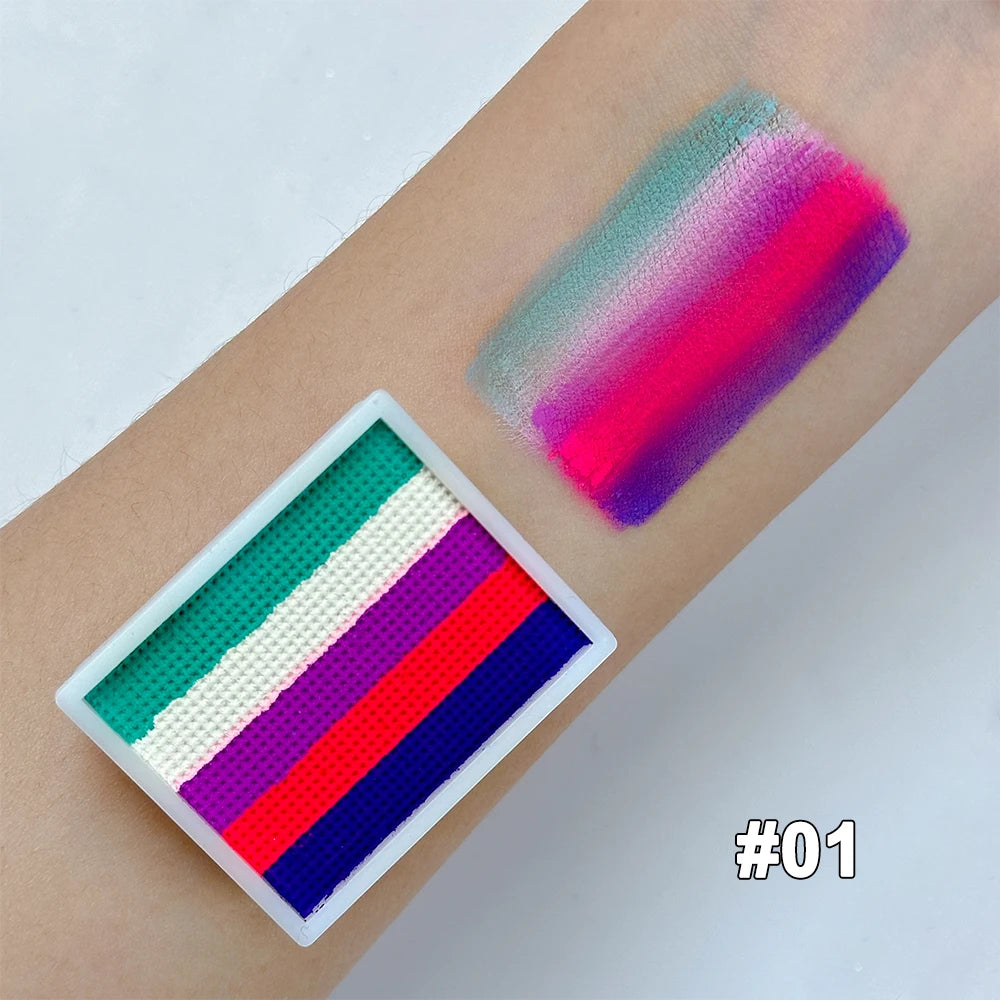 8G 12 Color Water Monochromatic Face Body Painting Palette Festive Washable face and body paint Makeup Costume Body Partie Quake 01
