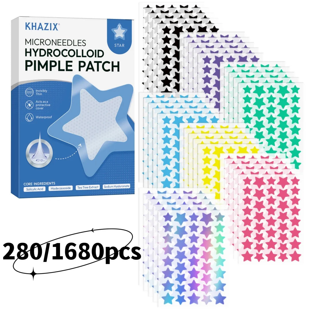 280/1680pcs large-sized star acne patches, cute cartoon style, photo decoration, back-to-school decoration tool Quake