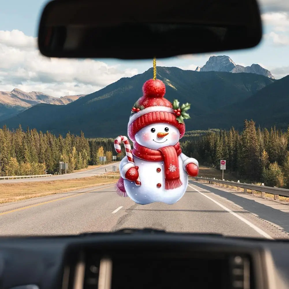 Christmas Tree Hanging Ornament Snowman Pendant Christmas Tree Ornament Car Decoration Adorable Acrylic Flat for Easy for Home Quake